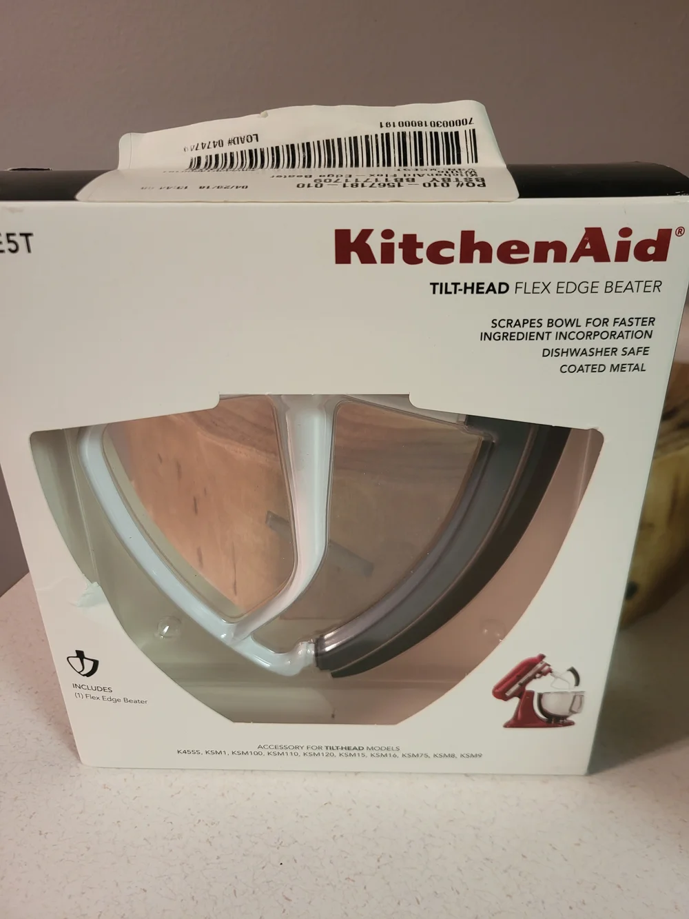 KitchenAid White and Gray Flex Edge Beater - Tilt-Head Mixer Accessory